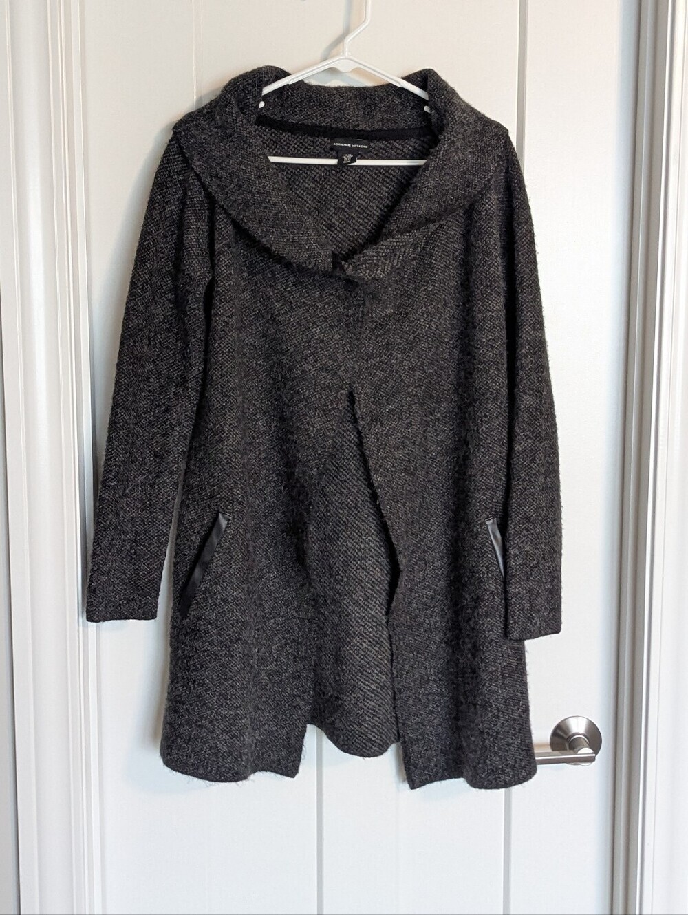 Adrienne Vittadini Sweater Coat - Charcoal Grey sz XS